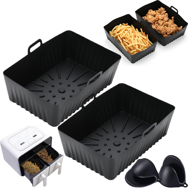 Kitchen Baking Zone - Силиконовые вкладыши для аэрофритюрницы, антипригарные двухзонные