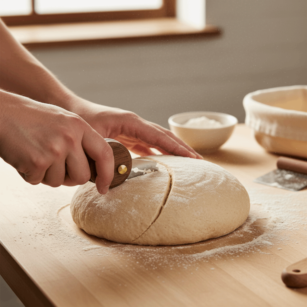 Bread Lame Scoring - Складная лопатка для теста с деревянной