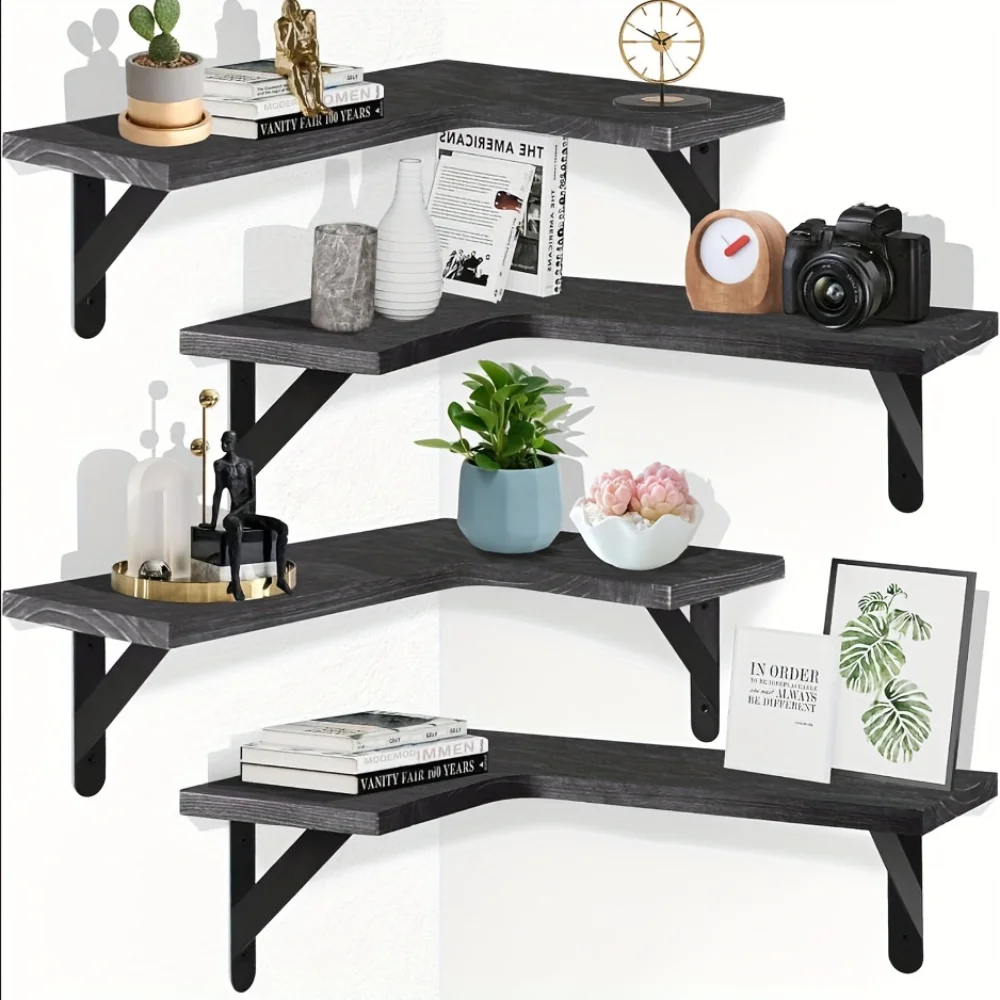 Kitchen Up - Настенные угловые полки из натурального дерева